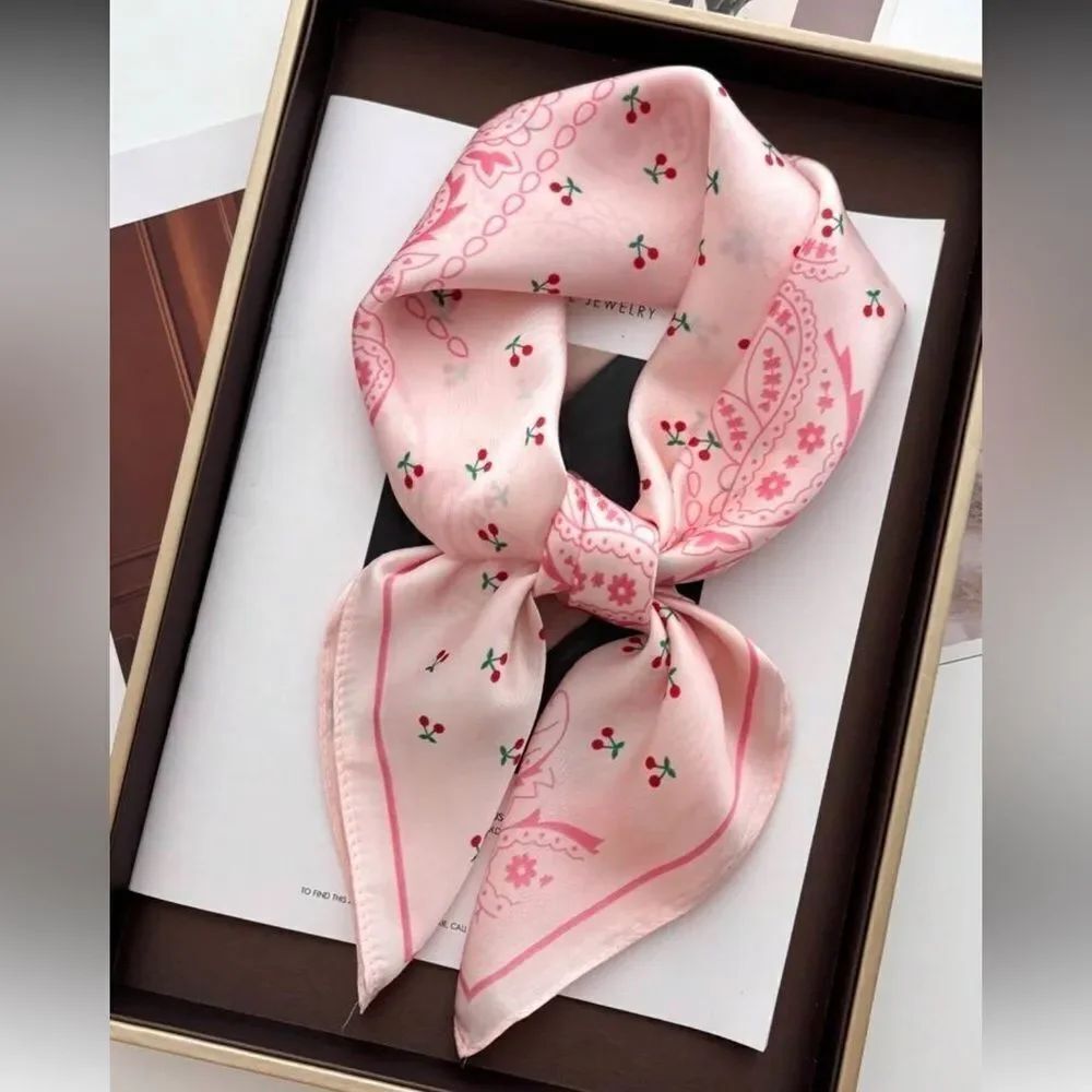Pink cherry Floral Scarf A1357